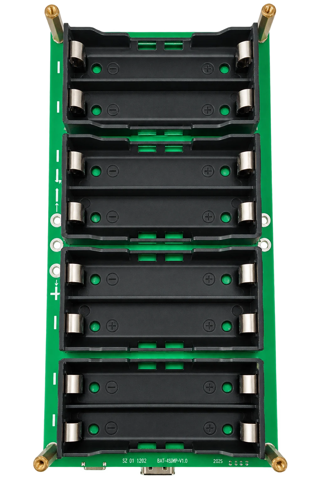 Placa de matriz de 8 baterías 18650 battery holder side