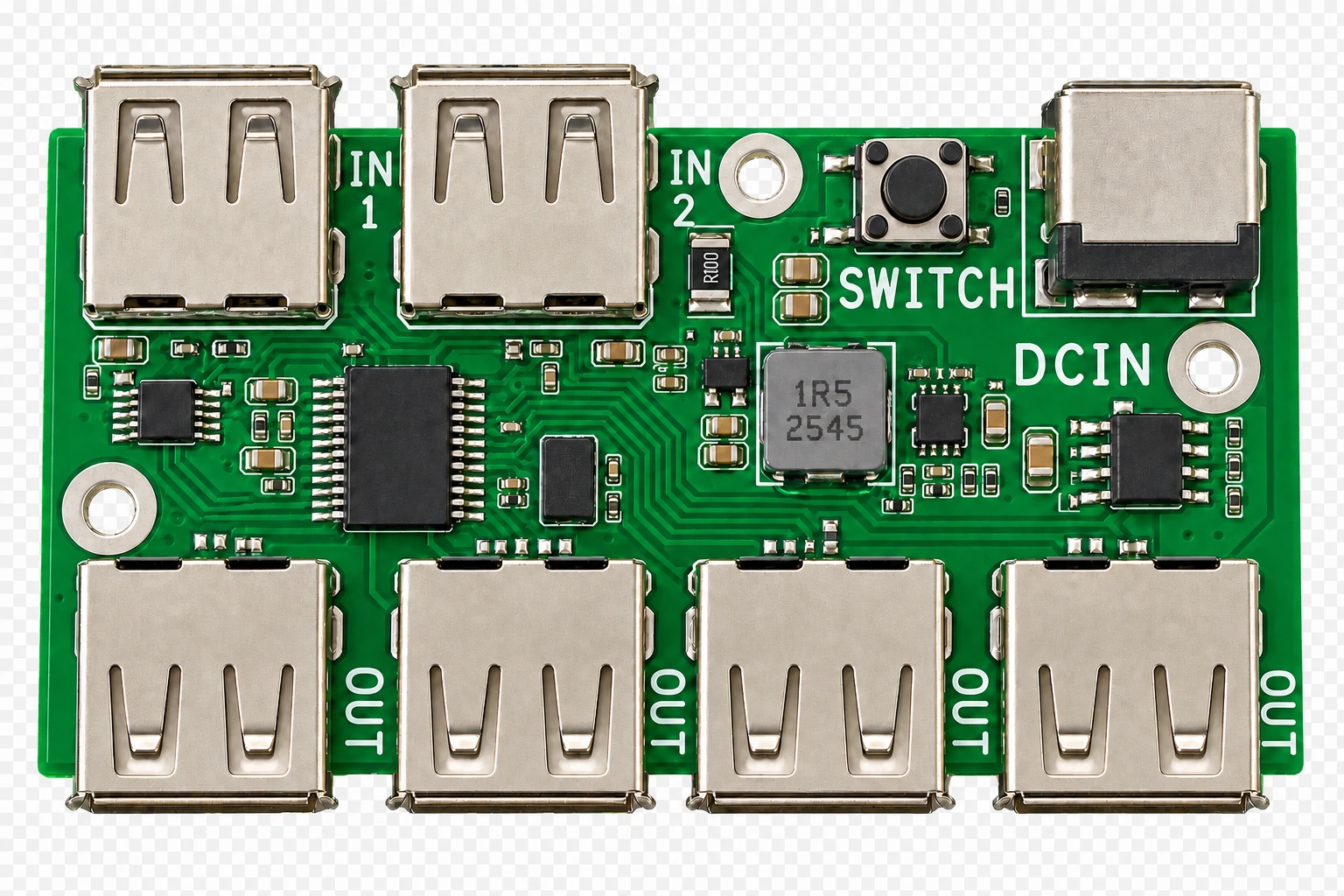 Dual-Host 4-Port USB 2.0 Switch Hub